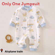 (Style E,73cm)Baby Crawling Wear Pure Cotton Long Sleeve Jumpsuit With Secure Closure Infants