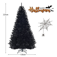225 cm schwarzer künstlicher Weihnachtsbaum - drinnen/draußen