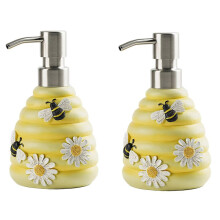 2X Dispenser di Sapone per Api Pompa Manuale Decorativa Dispenser di Sapone Ricaricabile Contenitore Liquido per Dispenser di Lozioni Shampoo Novità