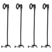 4X Flexible Gooseneck Microphone Stand with Desk Clamp for Radio Broadcasting Studio, Live Broadcast Equipment, Stations