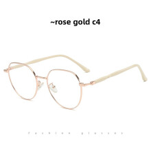 (Rose Gold)Monture de lunettes fille légère bloquant la lumière bleue avec verres PC pour une utilisation quotidienne