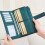 Compact Blocking Zippered Card Holder PU Leather Long-Black 6
