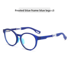 (Style C)Lunettes enfant forme ronde avec caractéristiques anti-rayonnement et monture légère