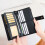 Compact Blocking Zippered Card Holder PU Leather Long-Black 7