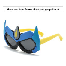 (Blue Yellow)Lunettes de soleil enfant style dessin animé avec verres polarisés protégés plage cyclisme utilisation