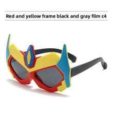 (Red)Lunettes de soleil enfant style dessin animé avec verres polarisés protégés plage cyclisme utilisation