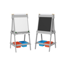 Art Easel for Kids with Paper Roll, Double-Sided Painting Easel with Chalkboard, Whiteboard