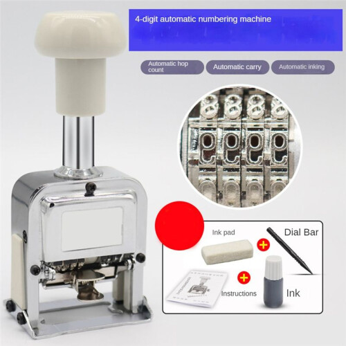 Automatic Coder 4Digit Number Machine Production Date Manual Coder Numbering Advance Machine Quick-Drying Ink Black 1