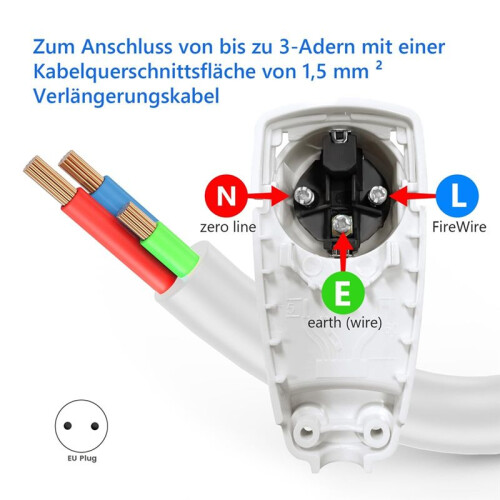 4Pcs Schuko Angled Plug,Flat Plug 250V, Power Plug with Folding Handle, Protective Contact Plug with Screwdrive,EU Plug 2