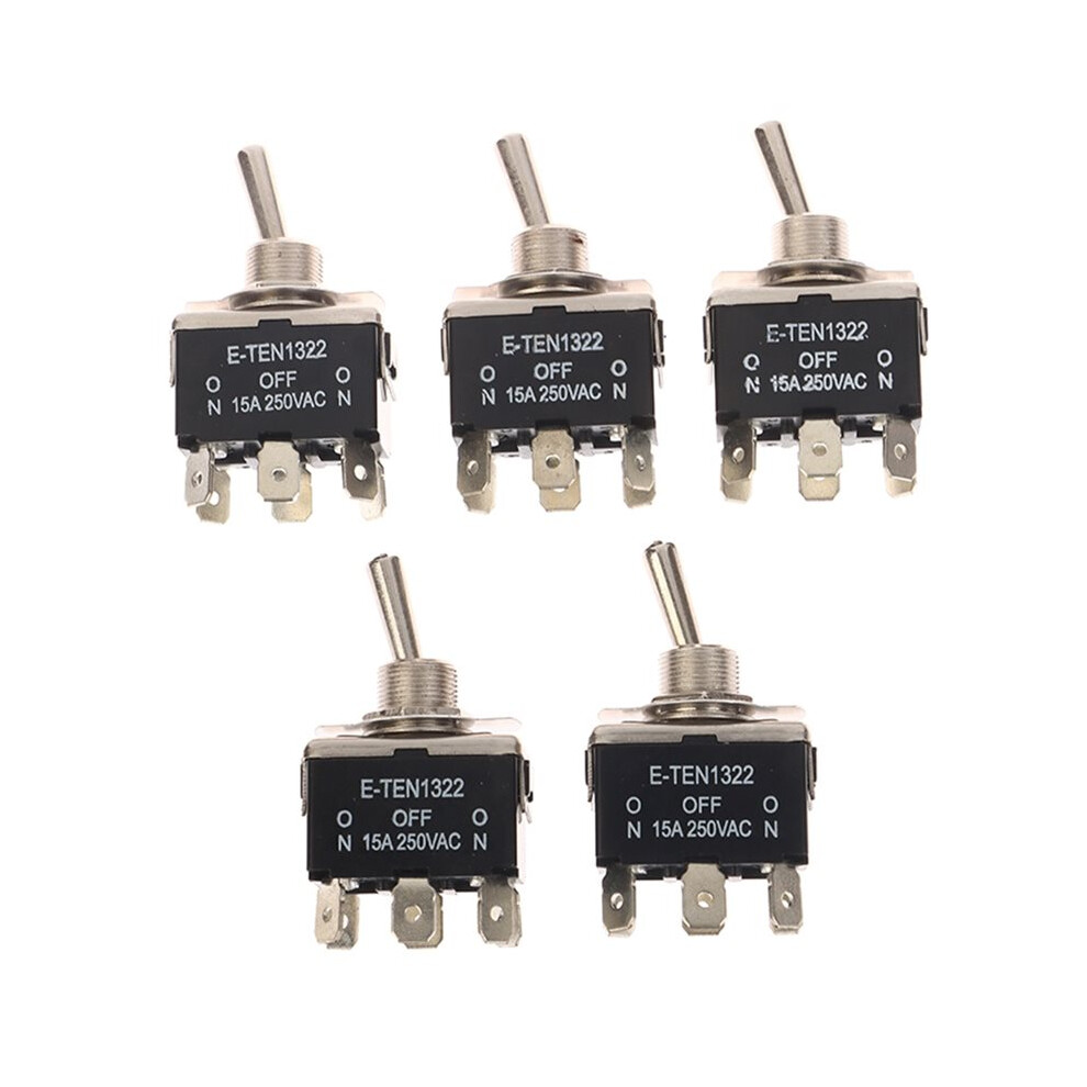5Pcs Heavy Duty Car Boat Rocker Toggle 15A 250V 6 Pin 3 Position Spst /Off Rocker Switches Spst Rocker 6033321335746