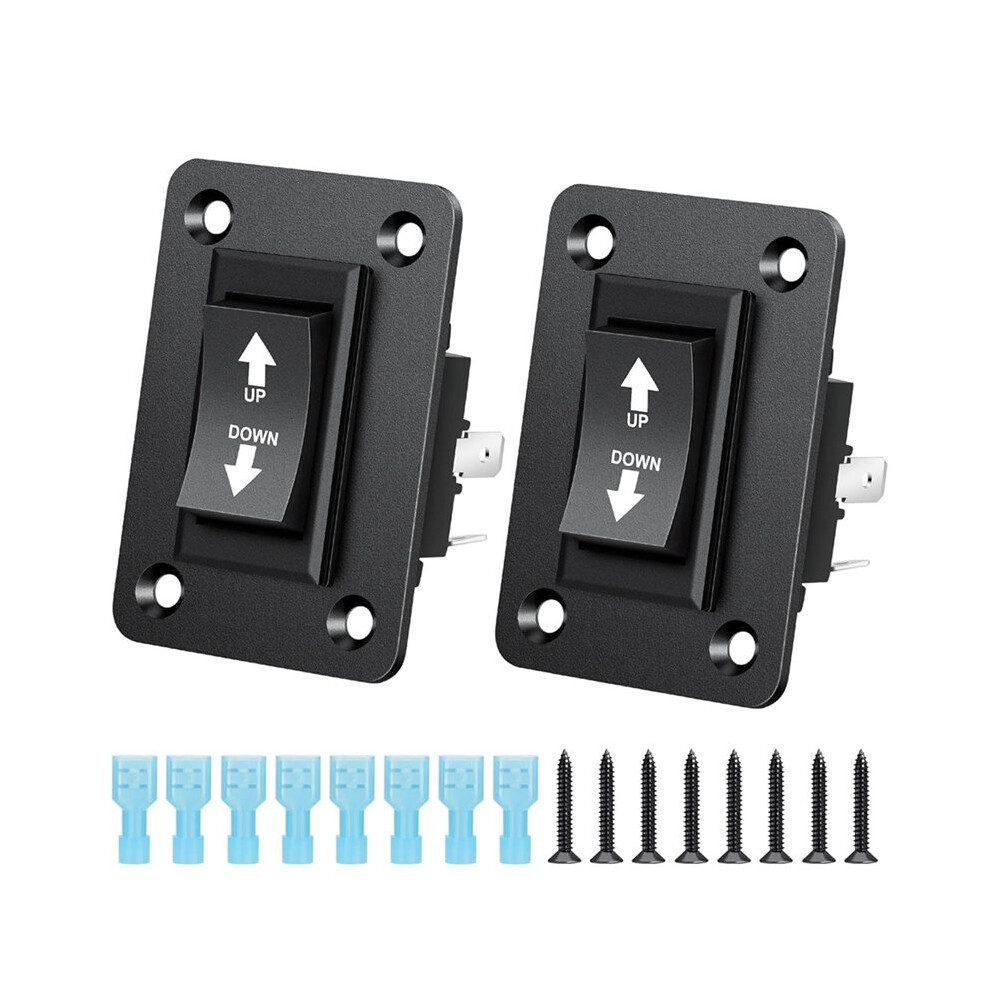 2 Pcs Dpdt Momentary Rocker 12V 30A, Polarity Reversing For Rv Trailer Power Jack 4713134001329