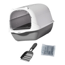 Enclosed Cats Litter Box with Removable Top to Maintain-Gray