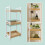 Bamboo Storage Trolley with 3 Adjustable Shelves 5
