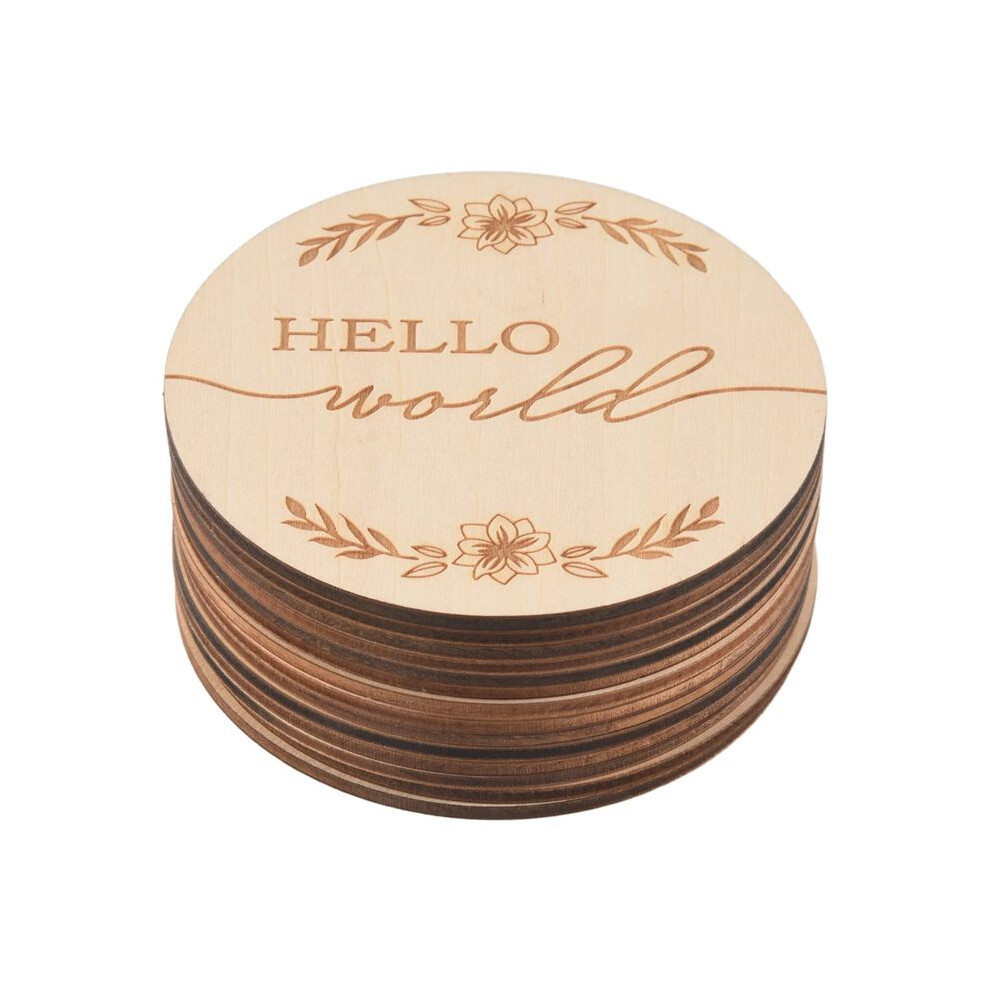 14Pcs Wooden Baby Monthly Milestone Cards, Baby Milestone Discs for Photo Props Baby Shower Gifts