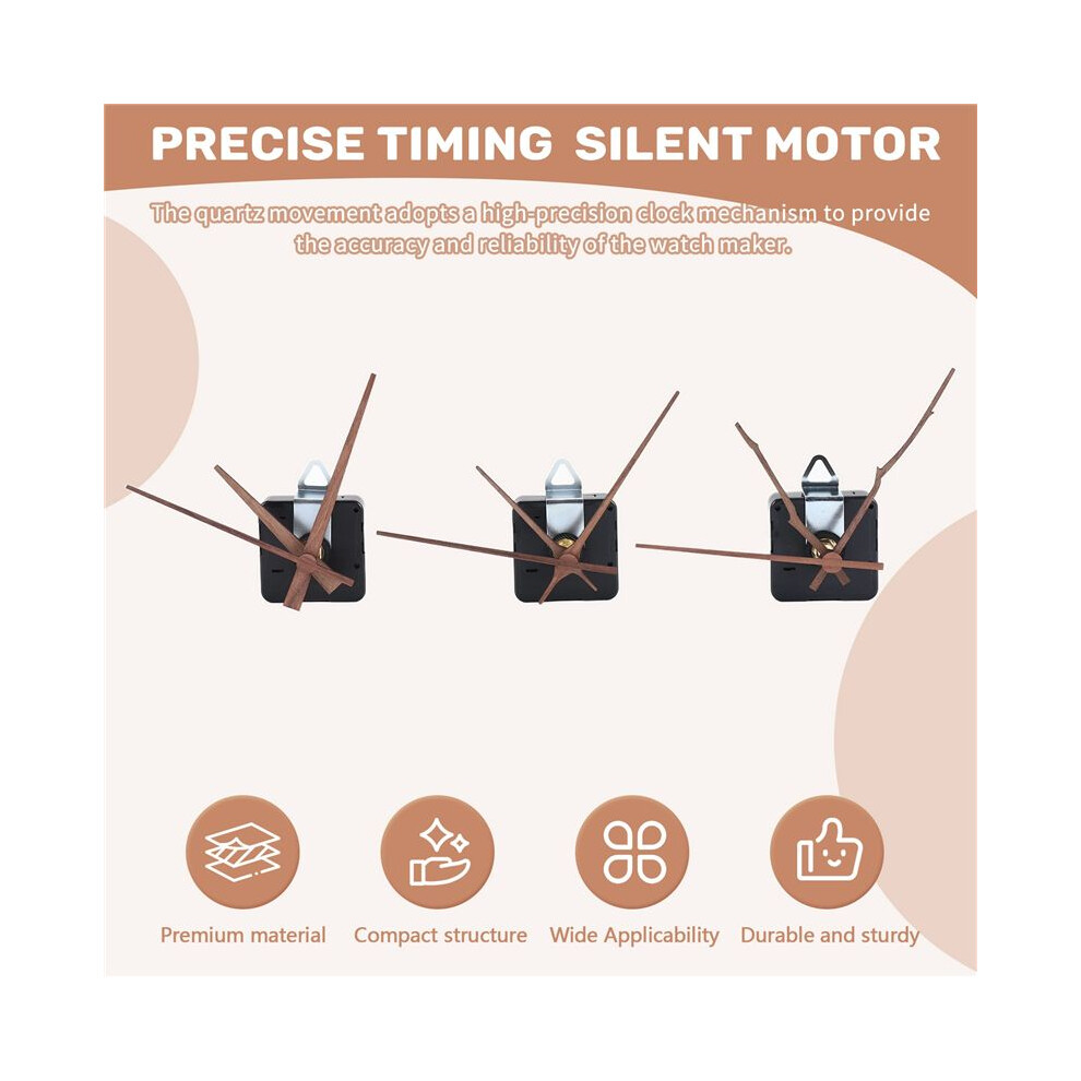 3 Pcs Quartz Clock Movement Mechanism Parts With 3 Types Of Walnut Wood Clock Hands Clock Accessories For Clock Repair 6032318669130