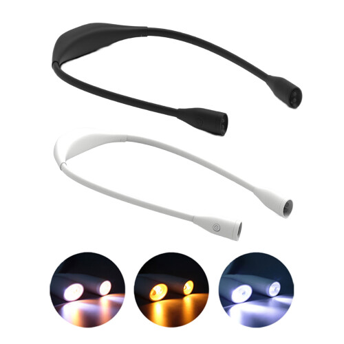 Adjustable Brightness Neck Lamp USB-White Dual1 color 1