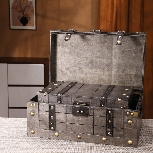 Rustics Wood Storage Box Featuring Lock Clasp For Secure-S 1