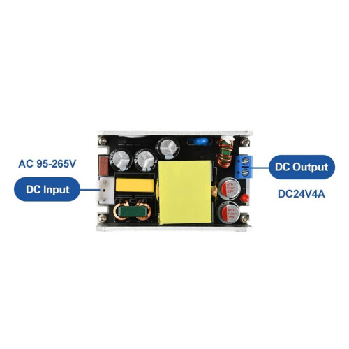 Nitride Switching Power Supply Board 12V 8A 24V 4A with 3.96-2P AC Input Cable A