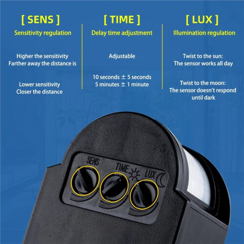 Advanced Outdoor PIR Motion Sensor  for LED Lights,  24V, IP65 Waterproof A