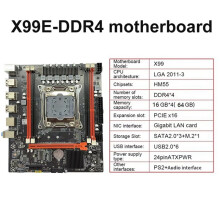 Kit de Placa Base X99E DDR4 LGA2011-3, 4 Ranuras de RAM DDR4 RECC, Tarjeta LAN Gigabit, Placa Base para Juegos M.2 NVMe X99