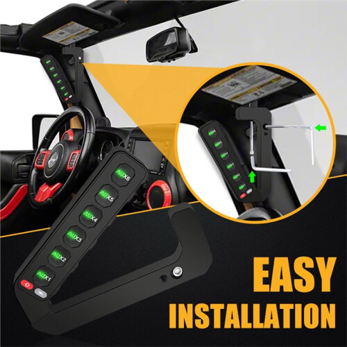 Wireless 6 Gang  Panel for   JK 2007-2018 with LED Controller 2