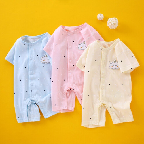 (Yellow,90cm)Roupas de bebê para verão com construção sem ossos e material de algodão de secagem rápida 1