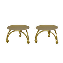 Bougeoir décoratif en fer forgé, élégant support doré pour une ambiance chaleureuse, usages multiples, lot de 2