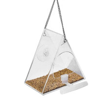 Fågelmatare med tydlig vy, lätt att rengöra och fylla, transparent fågelmatare, perfekt present till fågelälskare med hållbar och lätt