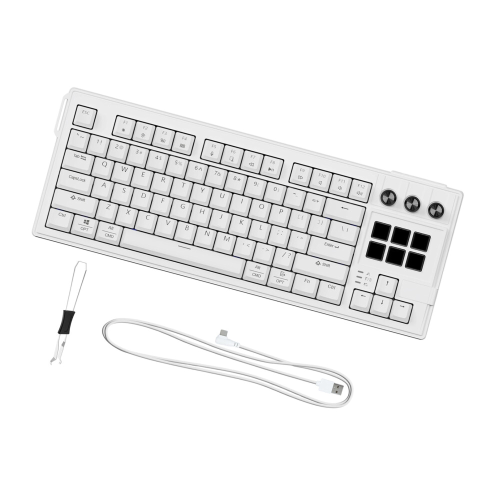 Ergonomic Rgbs Mechanical Keyboards With 1000Hz Polling- White 7704001077414