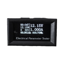 OLED Multifunktionstester Spannung, Strom, Leistung, Temperatur, Zeit, Kapazität,  Digitales Messgerät 33V/3A