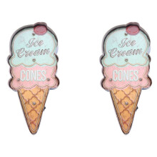 2X Targhe per Gelati Vintage Cafe Shop Decorativi Luce Al Neon Decorazioni per la Casa Piastra per Parete Targa per Caffè Retrò