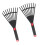 Set Of 2 Sturdy Plastic Rakes Ergonomic Handle Perfect-black 1