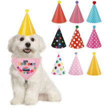 Ensemble de 10 Écharpes Bandana pour Chien avec Chapeau de Fête D'Anniversaire pour Chien Mignon
