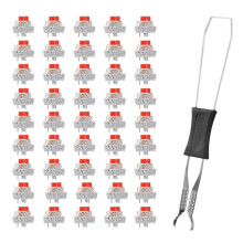 Kit Completo de Substituição DIY com 45 para Switches Mecânicos Táteis Clicky de 3 Pinos, Na Cor Vermelha.