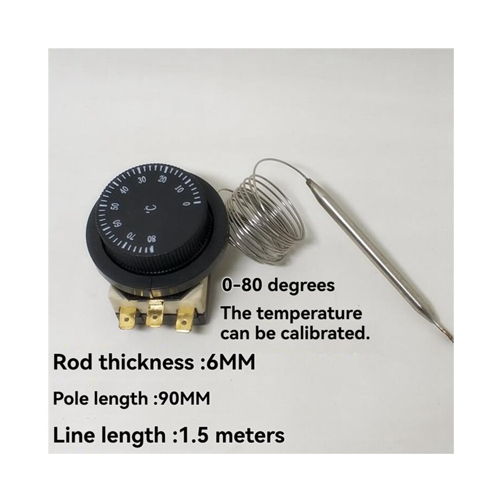 Temperature Control 0-80 Capillary Thermostat Adjustable Mechanical Temperature Controller For Electric Oven 4713630099035