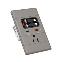 USB C Wall Outlet with Retractable Cables, 20W GaN PD, Tamper-Resistant, for Home