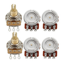 Potentiomètre à 24 Dents avec Axe Long en Cuivre, Bouton de Potentiomètre pour Guitare Électrique B250K