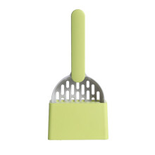 Cat Litter Shovel Plastic Cats Poop Scoop with Base Pet Cleanning Tool Cat Toilet Litter Box Cleaner Shovel Green