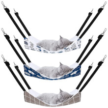 3 Packungen Wendbare HäNgen Matte für Katzen mit Verstellbaren Riemen und Haken Doppelseitige Haustier KäFig HäNgen Matte L