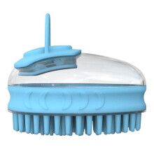 Pet Dog Cat Spazzola da Bagno 2-In-1 Pet SPA Massaggio Pettine Morbido Silicone Pet Shower Hair Grooming Dog Cleaning Tool Blu