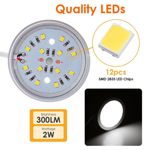 Single Under Cabinet LED Puck Lights Plug in, 3D Printer LED Lamp Kit 001 DIY USB Powered 5V Dimmable Touch 2