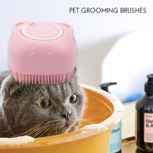 Dog Silicone Rubber Bathing Brush Pet Massage Shampoo Dispenser Brushes for Dogs and Cats Shower Grooming -