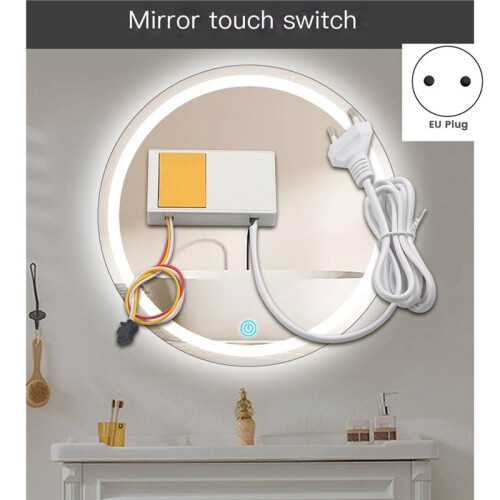 AC110V-240V Mirror Touch Sensor  1-5mm Mirror 12V LED Light Touch  High Sensitivity Single EU Plug 1