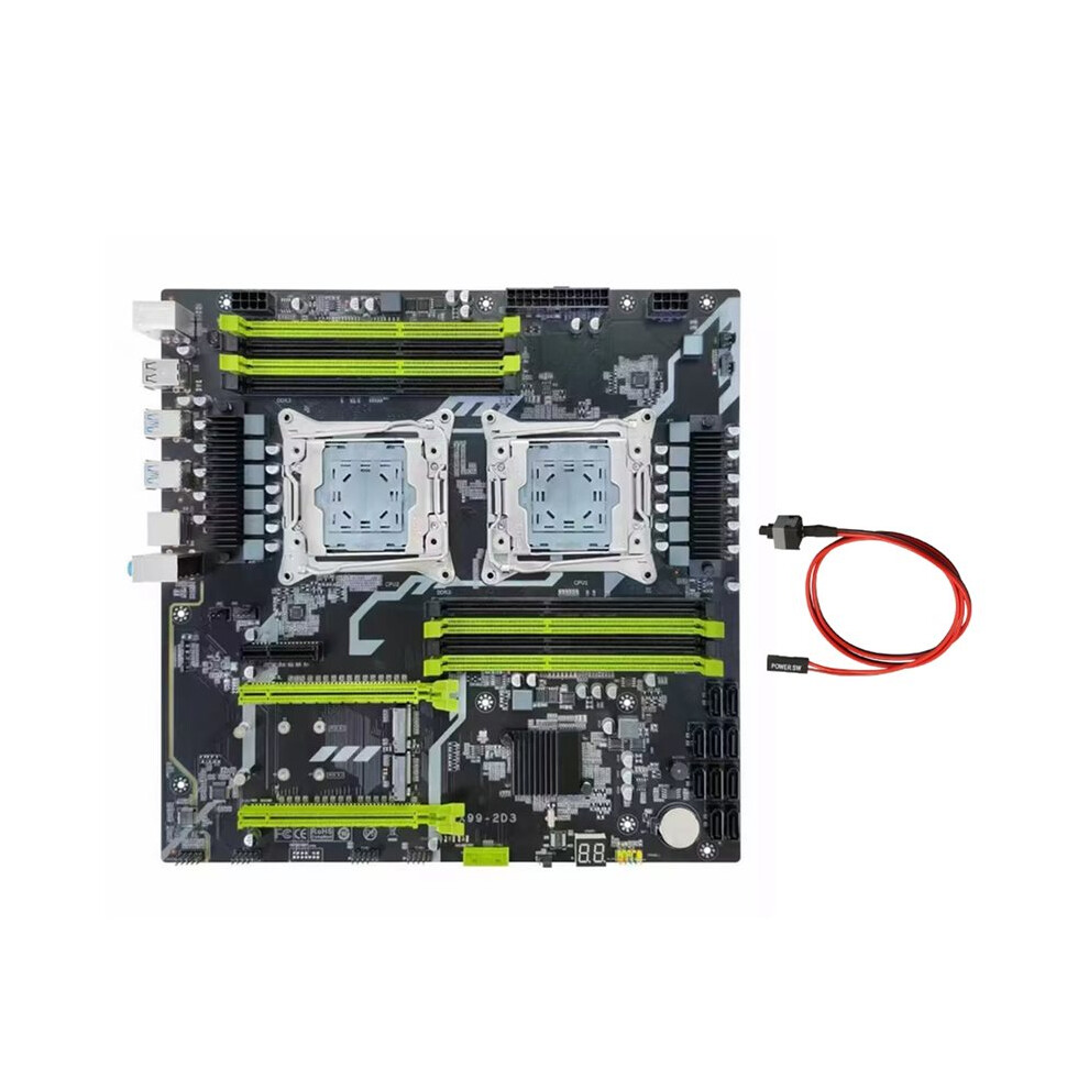 Photos - Other Components X99 Dual-Socket Motherboard LGA2011-3 Gigabit Ethernet M.2 NVMe Support 8xDDR3 Maximum Capacity 256GB X992D3 Motherboard