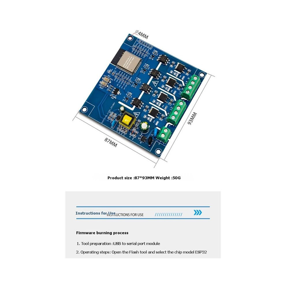 Esp 32 Quad-Channel Bt137s Thyristor Output Module Development Board Ac Power Supply 4713197666305