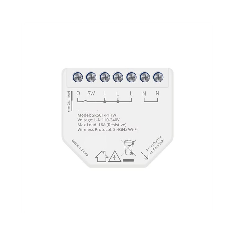 2-Way 16A Wifi Relay With Power Monitor Size Module Compatible With Tuya Life App 6032556347036