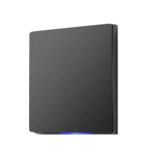 Tuya Zigbee Wanddrukknopschakelaar voor AC-Ventilator, Gordijnmotor, Jaloezieën. 1-Voudige Schakelaar, Nuldraad Vereist, Zwart.