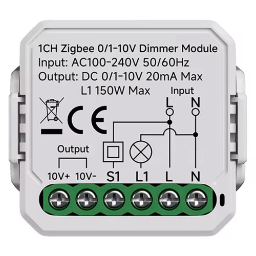 0/1-10V Tuya  Zigbee LED Dimmer Controller Push Dimmer  Life APP Control 100-240V B