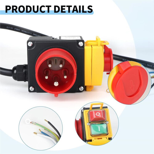 Emergency Stop  Machine  3-Phase 400 V with 80 cm Cable Safety  Zero Voltage  Equivalent KOA7 1