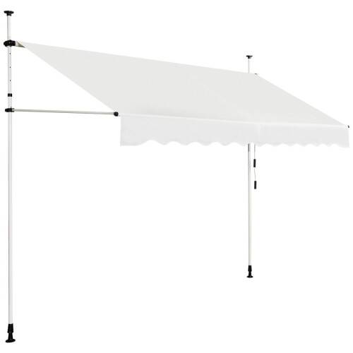 Uitschuifbaar zonnescherm, verstelbaar 250x120 cm, beige 1